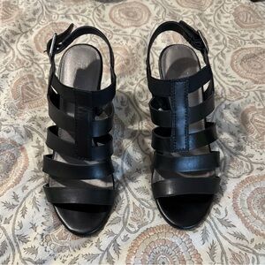 Reba Black Strappy Sandals